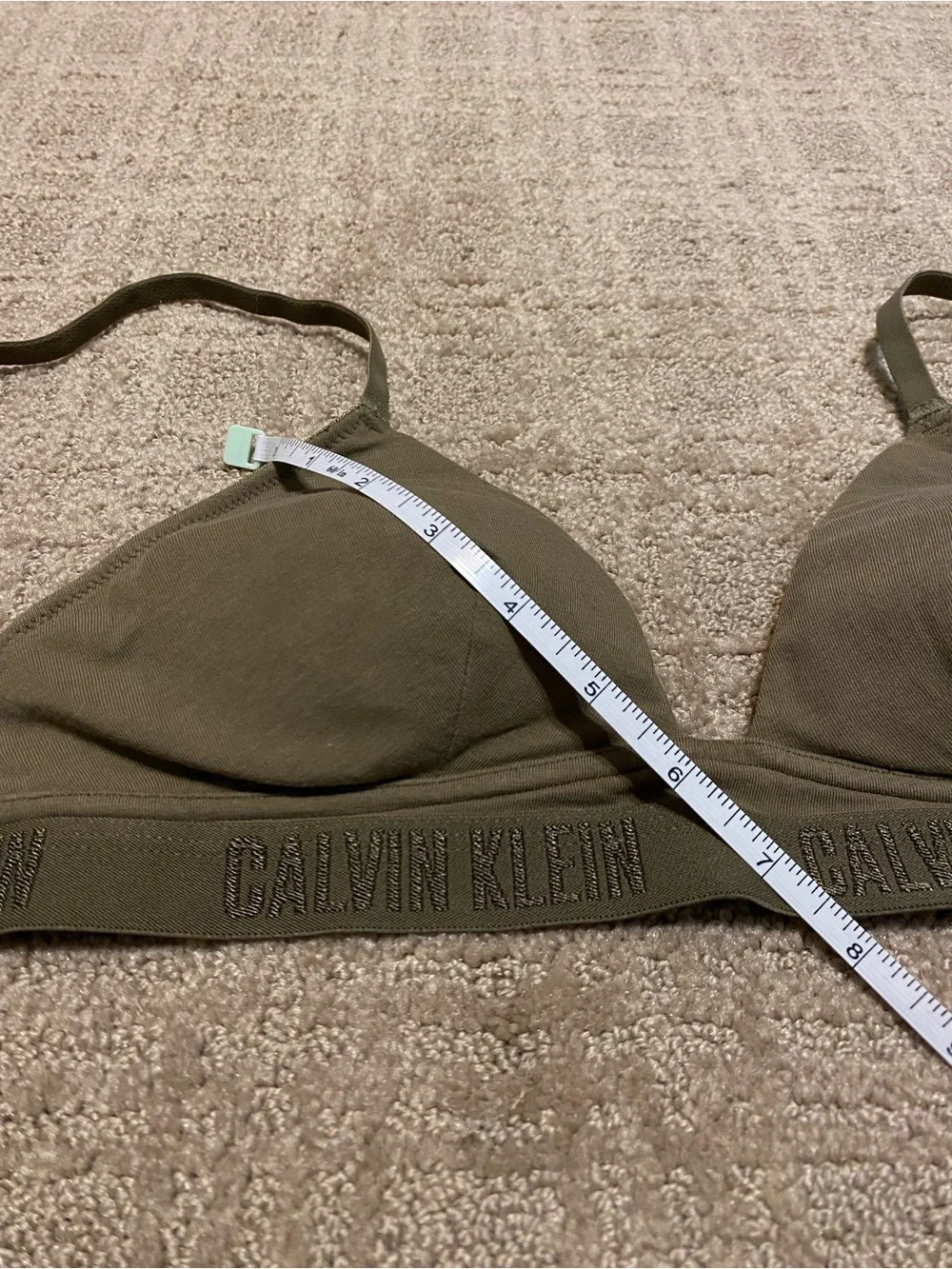 {Calvin Klein} Cotton Sport Bra | Olive Green ~ Size Small - Picture 10 of 15